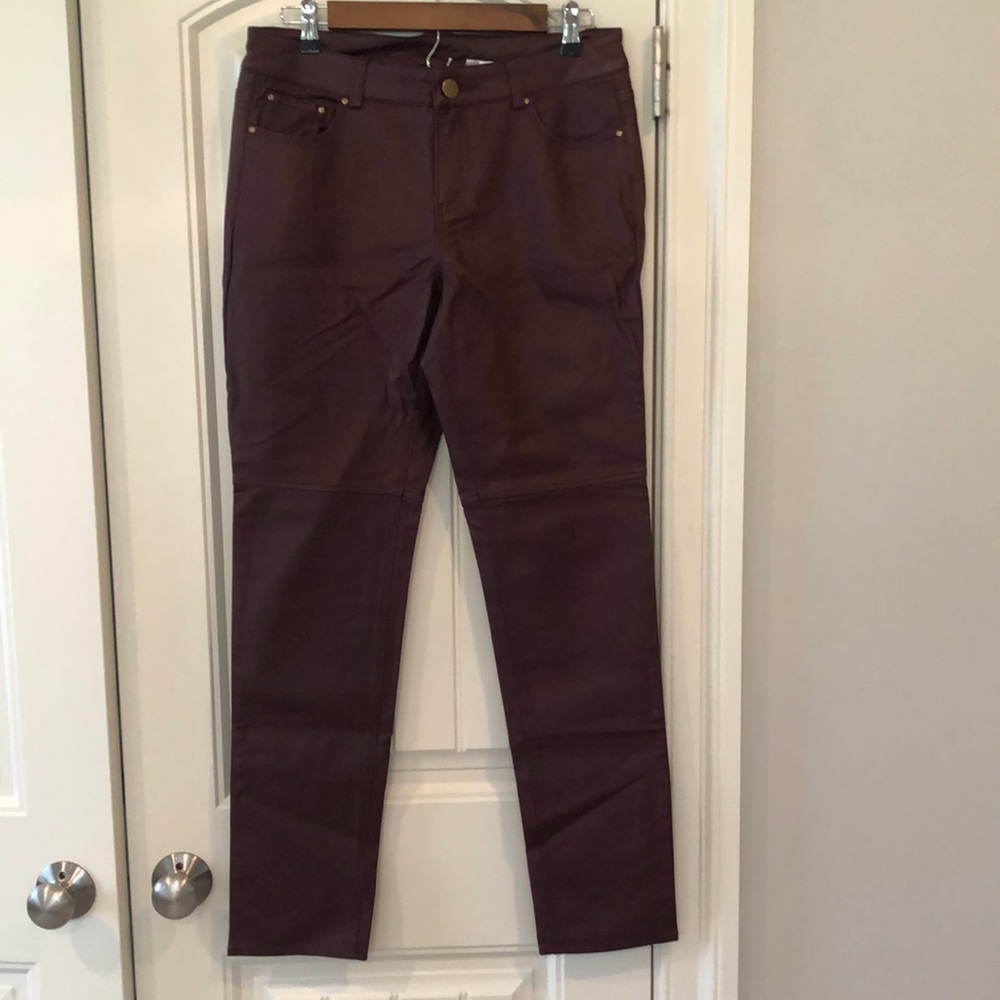 Burgundy Faux leather pants